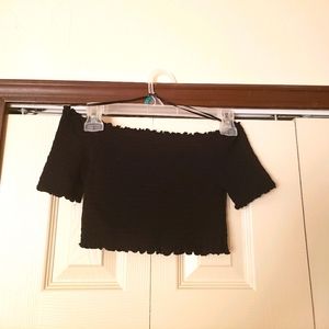 Shirred crop top/bra